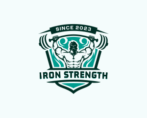 Weightlifting - Muscular Weightlifting Man logo design