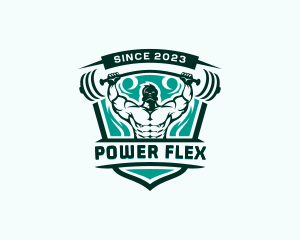 Muscular Weightlifting Man logo design