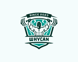 Weightlifting - Muscular Weightlifting Man logo design