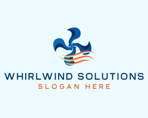 Whirlwind - Fan Air Conditioning Airflow logo design