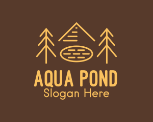 Pond - Forest Woodlands Mountain Trees logo design