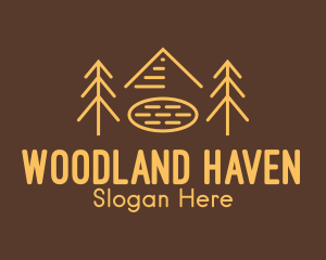 Forest Woodlands Mountain Trees logo design