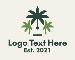 Eco Friendly - Palm Tree Pen logo design