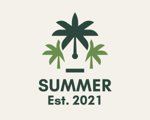 Palm Tree Pen  logo design