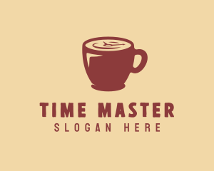 Coffee Time Cup Clock  logo design