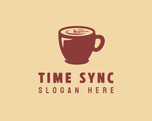 Coffee Time Cup Clock  logo design