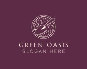 Vegetation - Leaf Trowel Gardening logo design