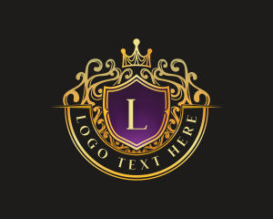 Royal - Shield Crown Crest logo design
