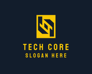 Tech Geometric Symbol logo design