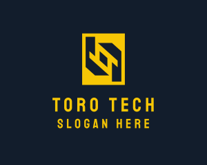 Tech Geometric Symbol logo design