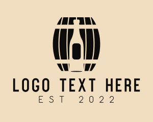 Alcohol - Alcohol Bottle Wooden Barrel logo design