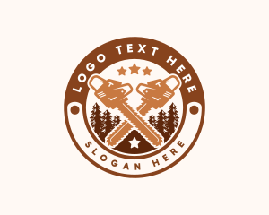 Chainsaw Tree Cutting Logo