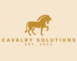 Cavalry - Trojan Horse Walking logo design