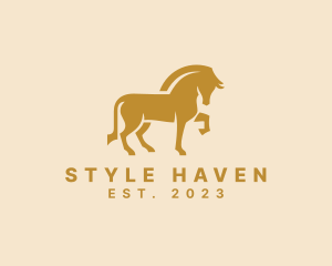 Horse Race - Trojan Horse Walking logo design