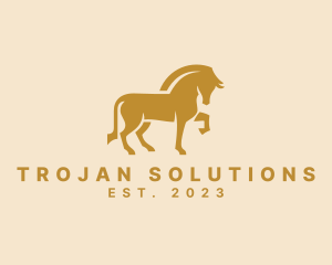 Trojan - Trojan Horse Walking logo design