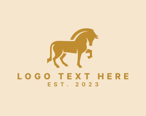 Horse Race - Trojan Horse Walking logo design