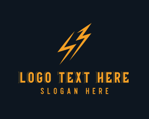 Thunder - Lightning Energy Bolt logo design