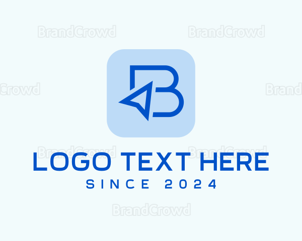 Blue Cursor Letter B Logo