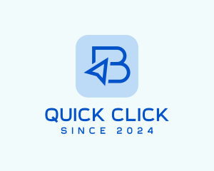 Click - Blue Cursor Letter B logo design