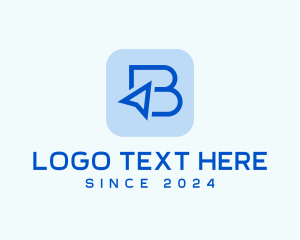 Bid - Blue Cursor Letter B logo design