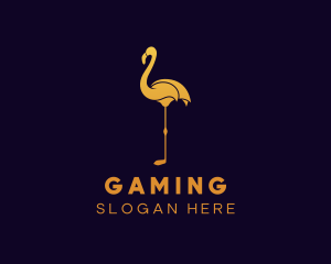 Gold Flamingo Bird Logo