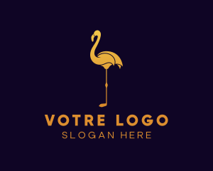 Luxe - Gold Flamingo Bird logo design