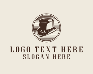 High Society - Rustic Top Hat logo design