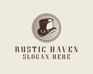 Rustic Top Hat logo design