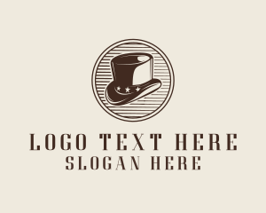 Vintage - Rustic Top Hat logo design