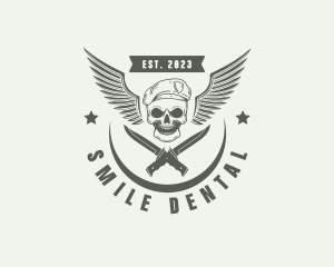 Skull Knife Beret Military Logo
