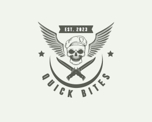 Equipment - Skull Knife Beret Military logo design