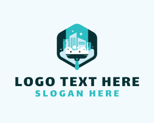 City - Building Squeegee Cleaning logo design