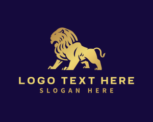 Gold - Luxury Wild Lion logo design