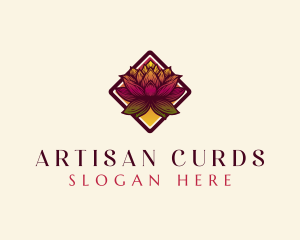 Botanical Lotus Flower logo design