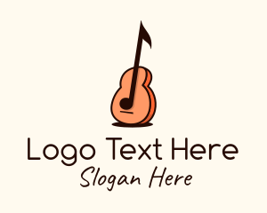 Music Studio - Music Note Guitar logo design