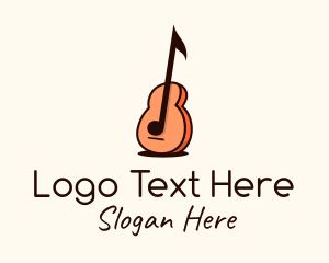 Music Note Guitar Logo