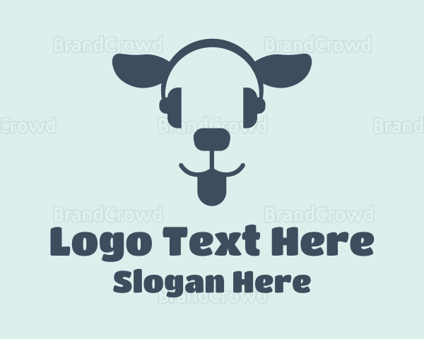 Blue Headset Dog Logo