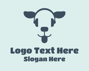 Headphones - Blue Headset Dog logo design