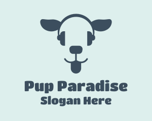 Blue Headset Dog logo design