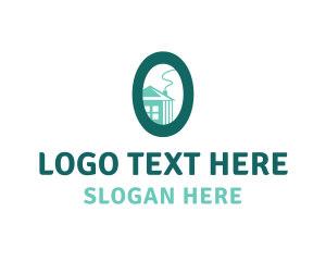 Green - House O Lettermark logo design