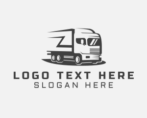 Courier - Gray Transportation Truck logo design