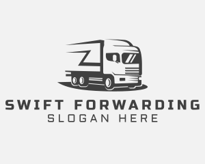 Gray Transportation Truck logo design