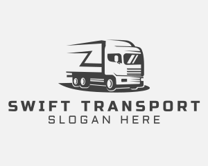 Gray Transportation Truck logo design