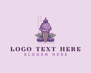 Map - Ice Cream Idaho logo design