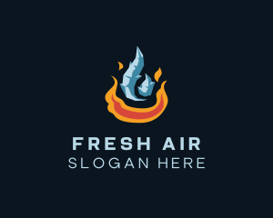 Heating Cooling HVAC logo design