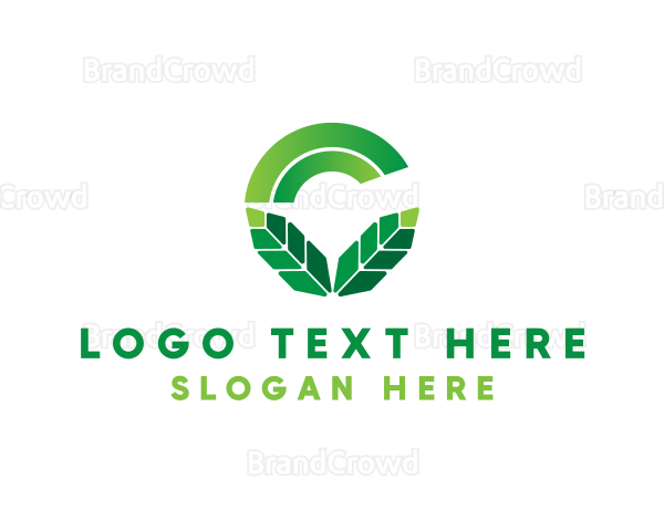 Organic Leaves Letter C Logo
