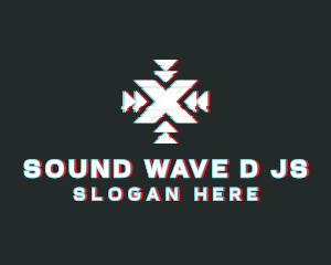 Static - Focus Letter X Glitch logo design