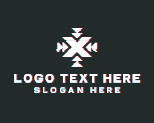 Origin - Focus Letter X Glitch logo design