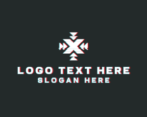 Programming - Focus Letter X Glitch logo design