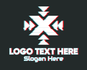 Personal Training - Focus Letter X Glitch logo design
